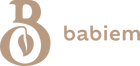 Horizontal Babiem logo - taupe coloured