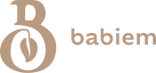Horizontal Babiem logo - taupe coloured