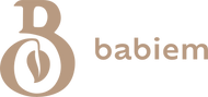 Horizontal Babiem logo - taupe coloured